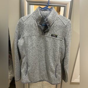 LL Bean grey pullover.